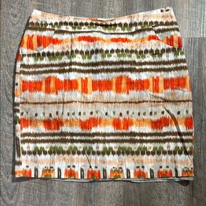 Cato Orange Patterned Pencil Skirt